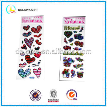 attractive love heart epoxy/crystal sticker